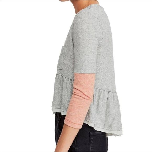 We The Free Womens Heart Of Mine Cotton Peplum Pullover Top Size Medium New! - Picture 2 of 10